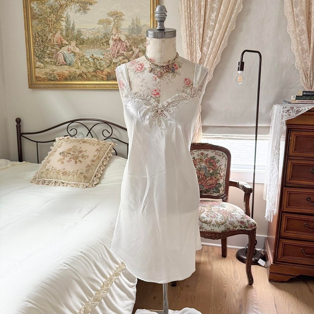 White fairy bridal slip dress  Vintage California Dynasty